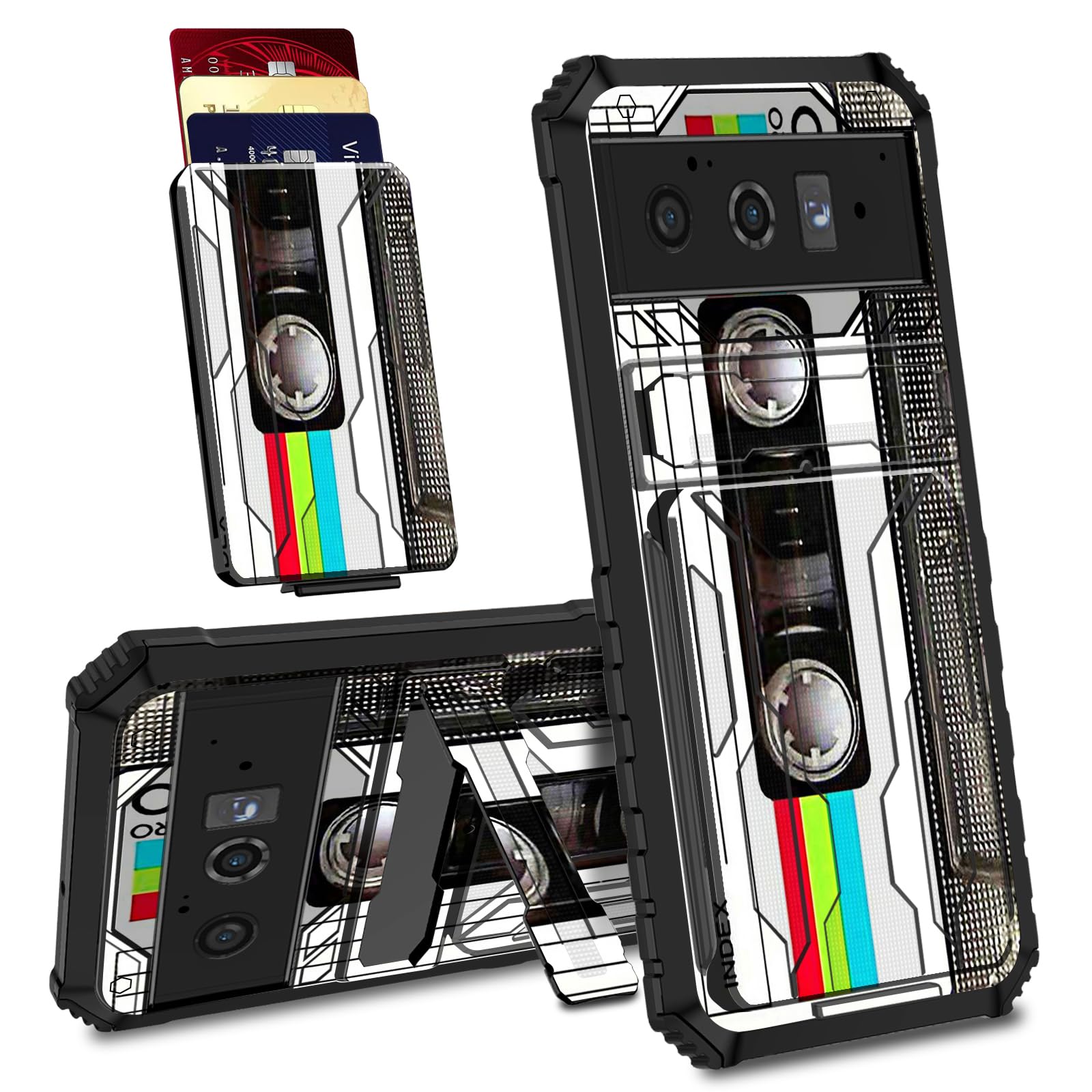 For Google Pixel 6 Pro Case With Slide Camera Cover & Screen Protector (2 PCS), Pixel 6 Pro Case Build In 360° Rotating Ring Kickstand, Military Grade Protective Case For Google - Foto 5