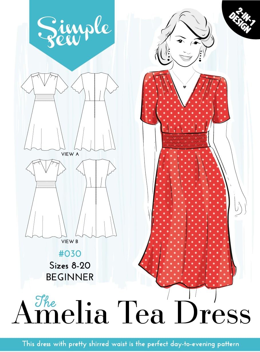 Womens Ladies SIMPLE SEW Sewing Pattern The Amelia Tea Dress Short Sleeve Beginner Sizes 8-20