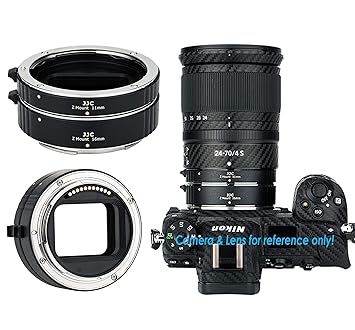 JJC Nikon Z Mount Auto Focus Automatic Extension Tubes, Macro Photography Extension Tube for Nikon Mirrorless Camera Z50 Z6 Z7, Closeup Portrait, Brass Mount Gilt Metal Contact, 11mm + 16mm Tubes