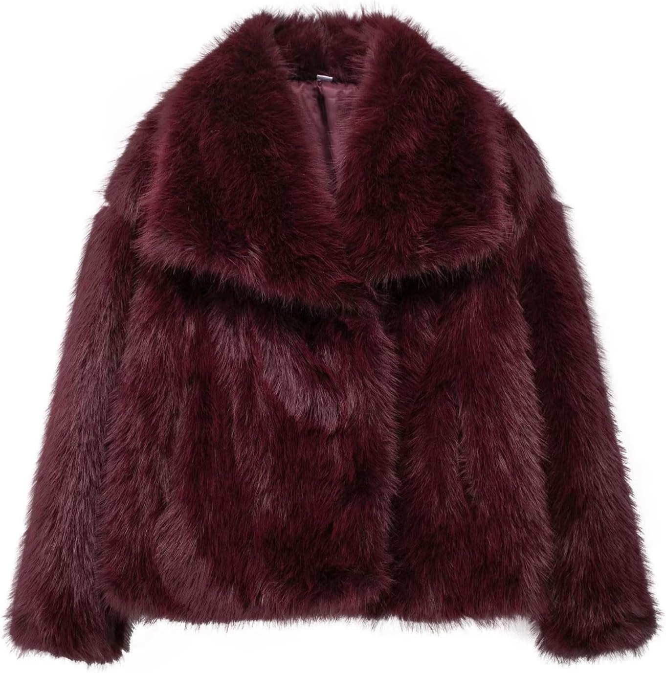 Colf Women's Winter Faux Fur Parka Coat Long Sleeve Lapel Shaggy Jacket Overcoat