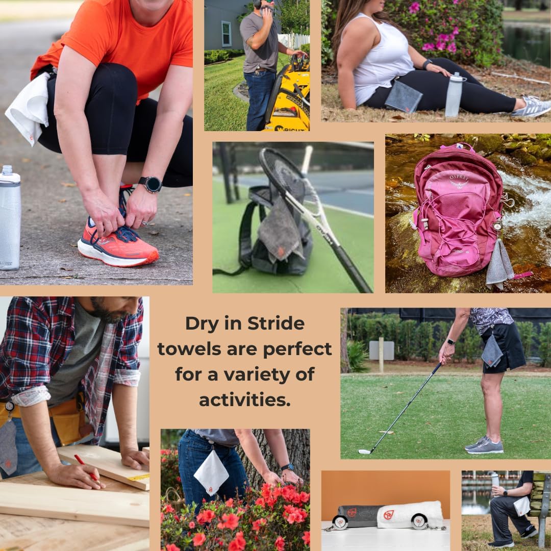 Clippable & Retractable Towels are Perfect for Exercise, Golf, Hiking, Automotive, Fishing, Sports, Yard Work & More (Dark Grey, 13x13 inch (Large))