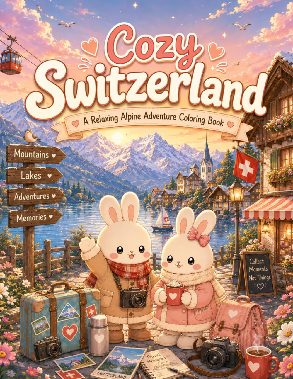 Cozy Switzerland: A Relaxing Alpine Adventure Coloring Book