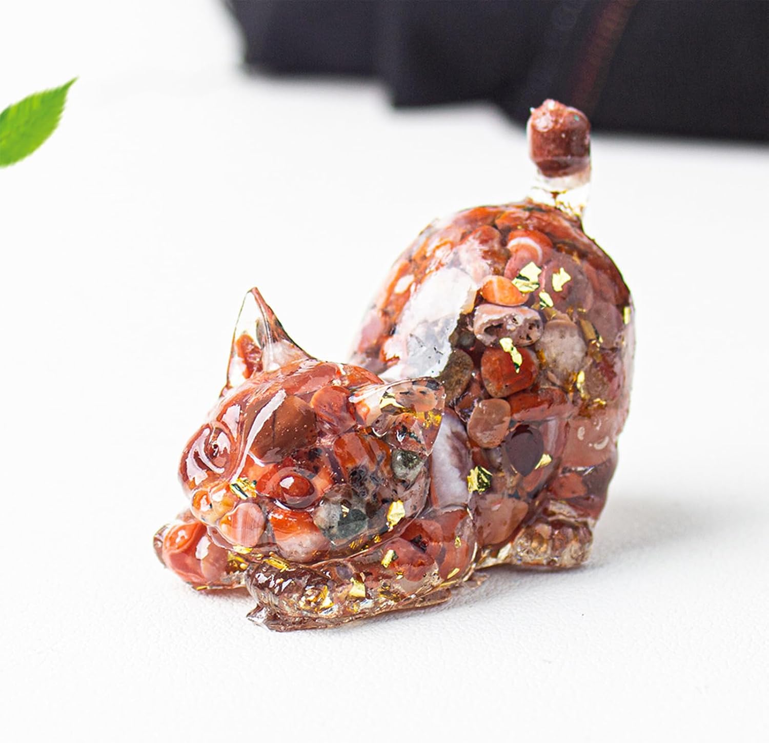 Healing Crystal Cat Figurine Hand Carved Gemstone Decoration for Home 4.5 x 4.2 x 3 cm Energetic Collector's Statue as a Gift for Wellness and Wellness Style 2