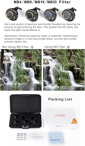 Miniatura 5 de darkhorse ND4+ ND8+ ND16y ND32Dimmer cámara cardán de Juego de filtros para DJI Spark de lente ( T afectará a calibración)