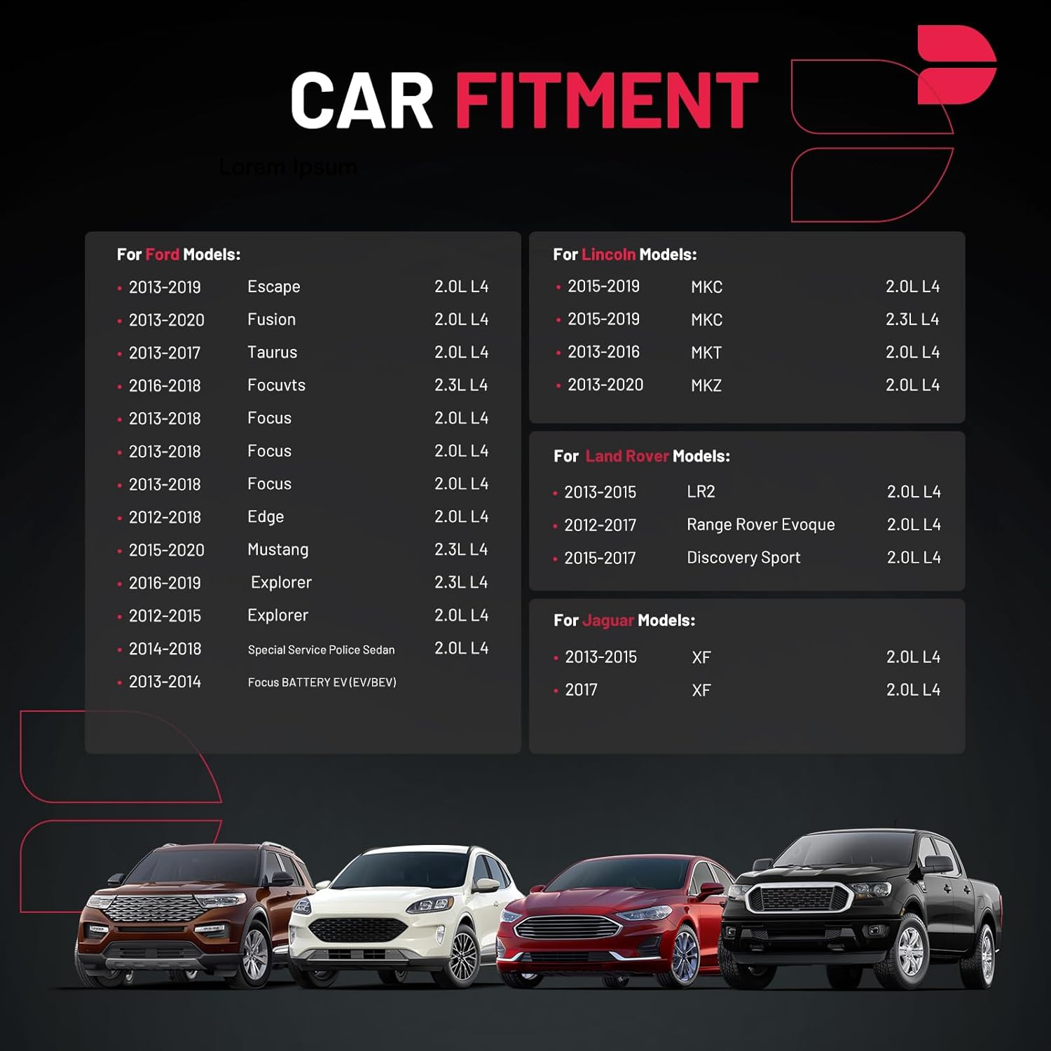 BDFHYK Ignition Coil Pack UF670 and Iridium Spark Plugs LTR6BHX Compatible with Lincoln MKC MKT MKZ Edge Escape Explorer Focus Fusion Mustang, Jaguar XE XF Land Rover LR2 2.0L 2.3L L4 EV,Sets of 4
