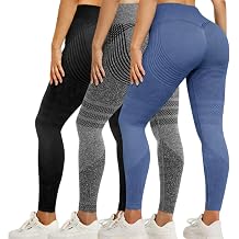 3 Pack 3D Anti Cellulite Compression Leggings for Women, High Waisted Hip Lifting Quick Dry Yoga Pants