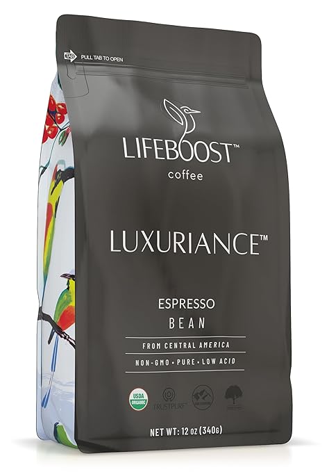Lifeboost Organic Espresso Whole Bean Coffee - Low Acid Espresso
