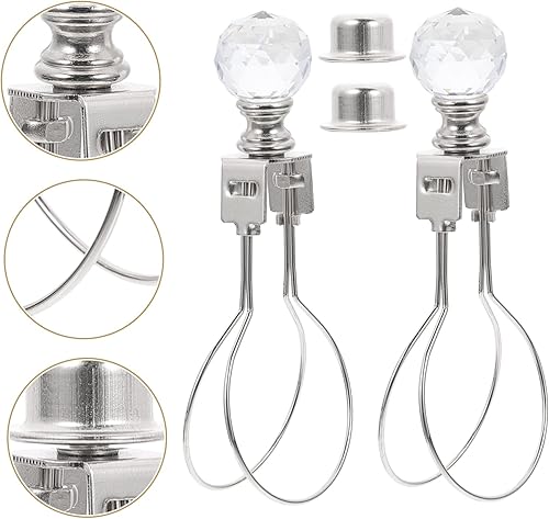 Miniatura 7 de GRIRIW 2 juegos de clip de lámpara pantalla de lámpara redonda soporte de bombilla marco de cuerno pesado lámpara estándar barra luz sombra arpa