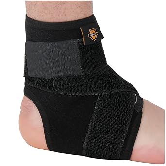 Armor Elastic Compression Ankle Brace with Adjustable Hook and Loop Fastener Provides Warming and Micro-Massage Actions, for Men and Women