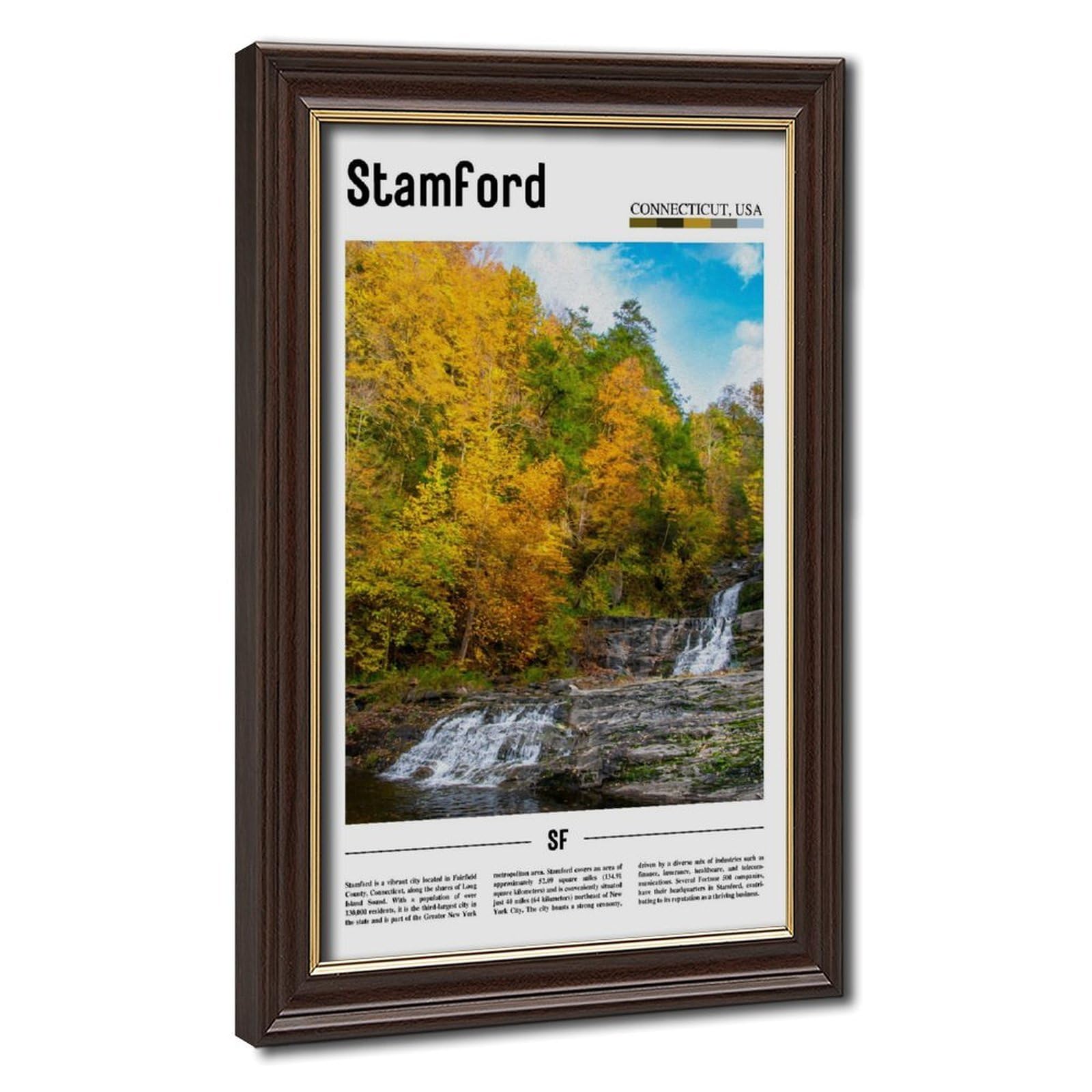 Wcyb Mokume Gane Frame Stamford Connecticut Usa The United States Of America Scenery Travel Prints Posters Canvas Deco Paintings Wall Art For Office Living Room Hangable Fra