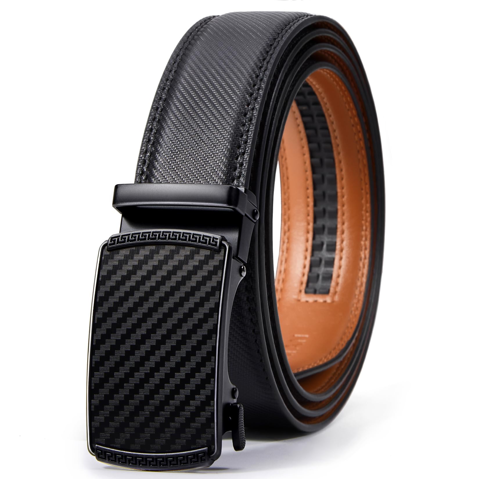 VATANMen's Belt Leather Ratchet Belt for Men Dress Casual Every Day with Adjustable Buckle, Trim to Fit