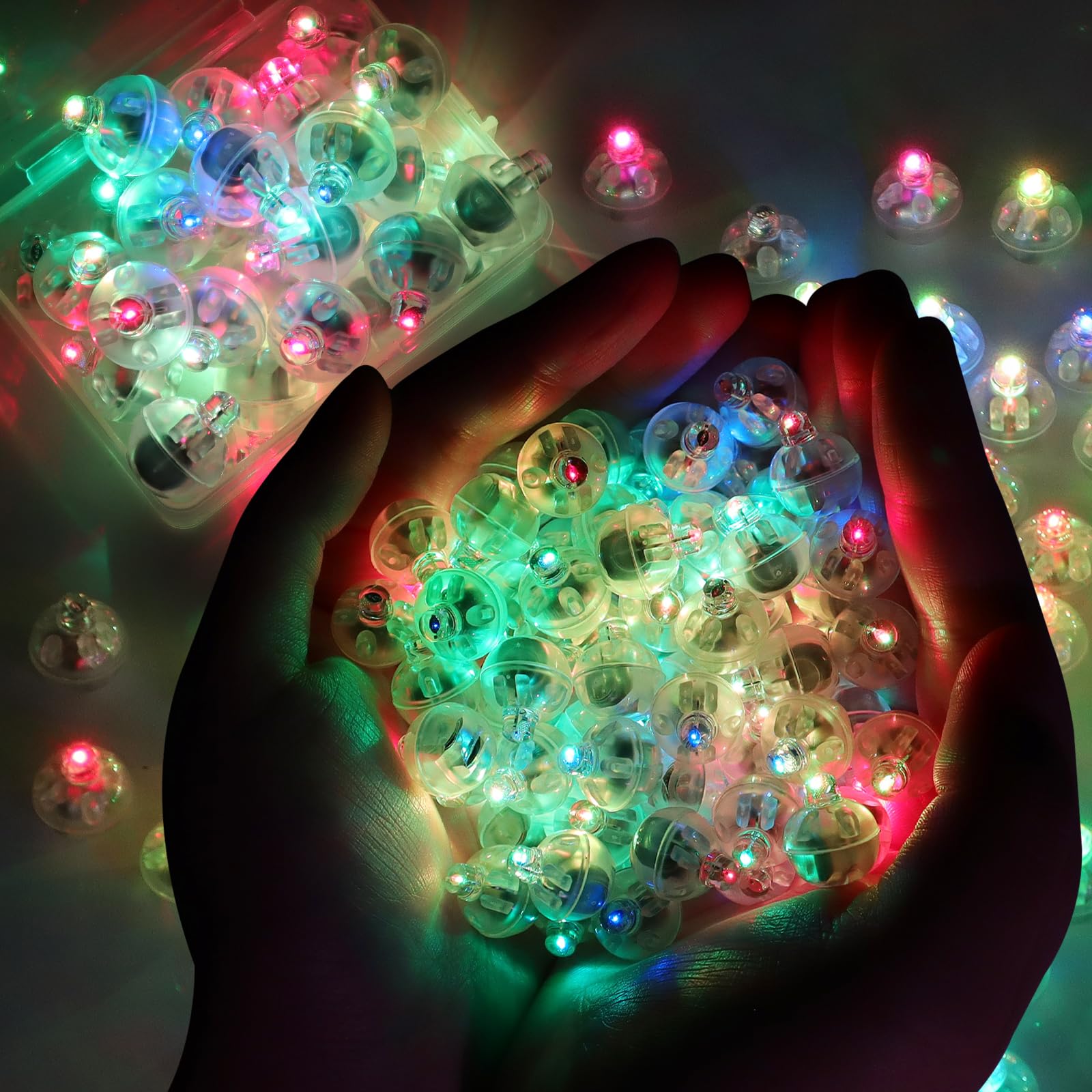50 Luci LED Per Palloncini Colorate Con Batterie LR41 Incluse | Mini Lampade Rotonde Per Decorazione Feste | Ricaricabili E Riutilizzabili - 4