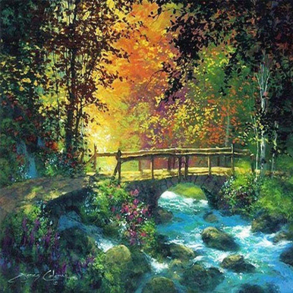 Mosaïque Peinture Diamant 5D Petit Pont Eau Courante Idée Cadeau Créatif et Manuel