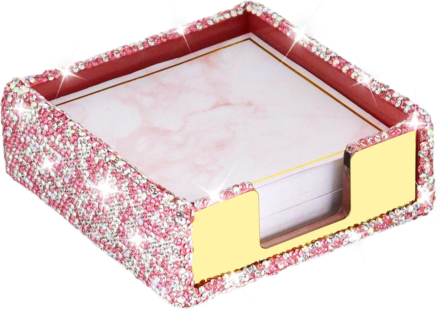 Buqoo Acrylic Sticky Notes Pad Holder Gold Desk Organizer Memo Holder