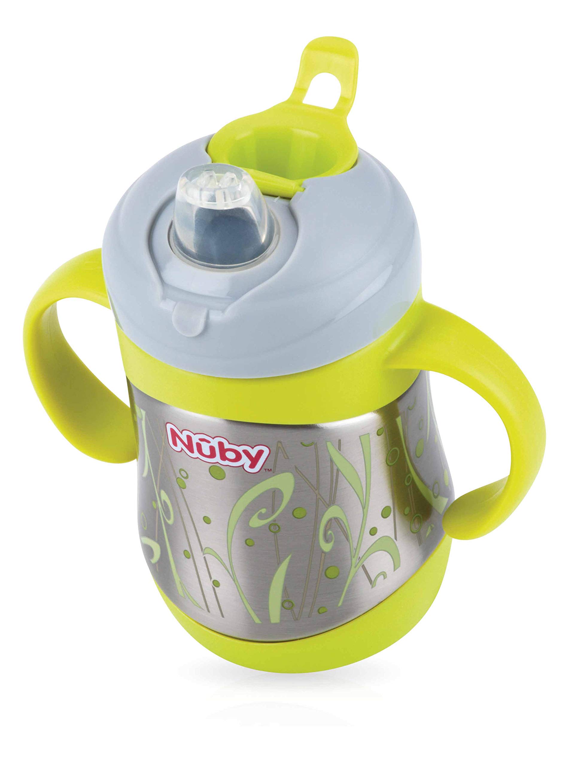 Nuby ID10260 Thermo Edelstahl Trinkbecher mit Trinktülle, 220ml