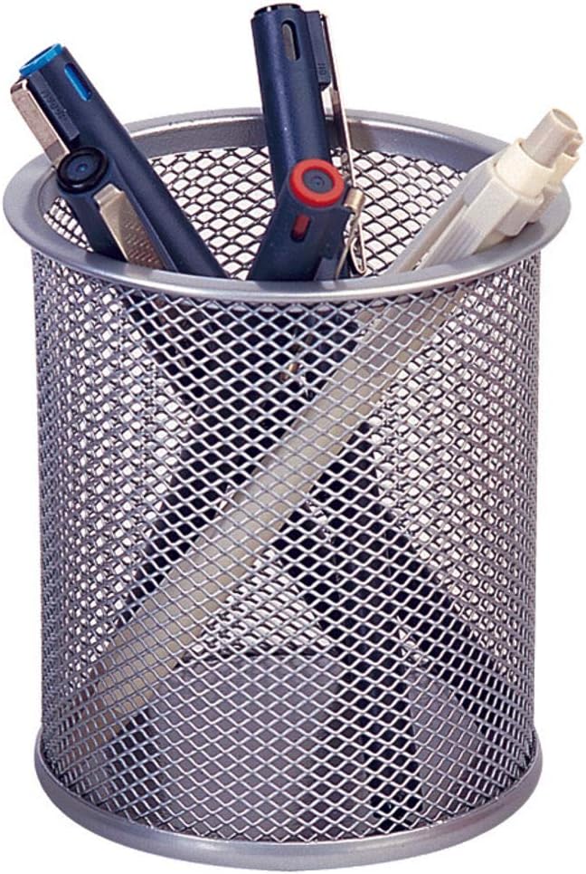 Q-Connect jar round pencil, mesh design, silver color