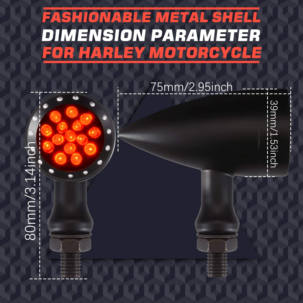 KATUR Motocykl czarny pocisk przedni tylny kierunkowskaz kierunkowskazy światła przeciwmgielne światło stop światło dla Harley motocykl Cruiser Chopper Bobber