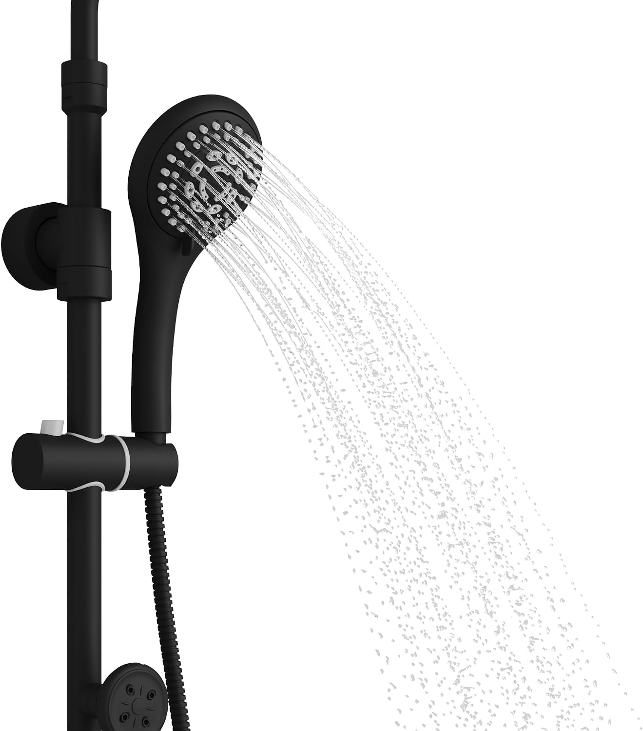 Lanikai Rain Shower Head with Handheld Spray Combo - 1028-MB-1.8GPM, Matte Black - 8" Rain Showerhead with Handheld Sprayer, 3 Spray Jets, 5-Function Rainfall Shower Head with Hose, 1.8 GPM