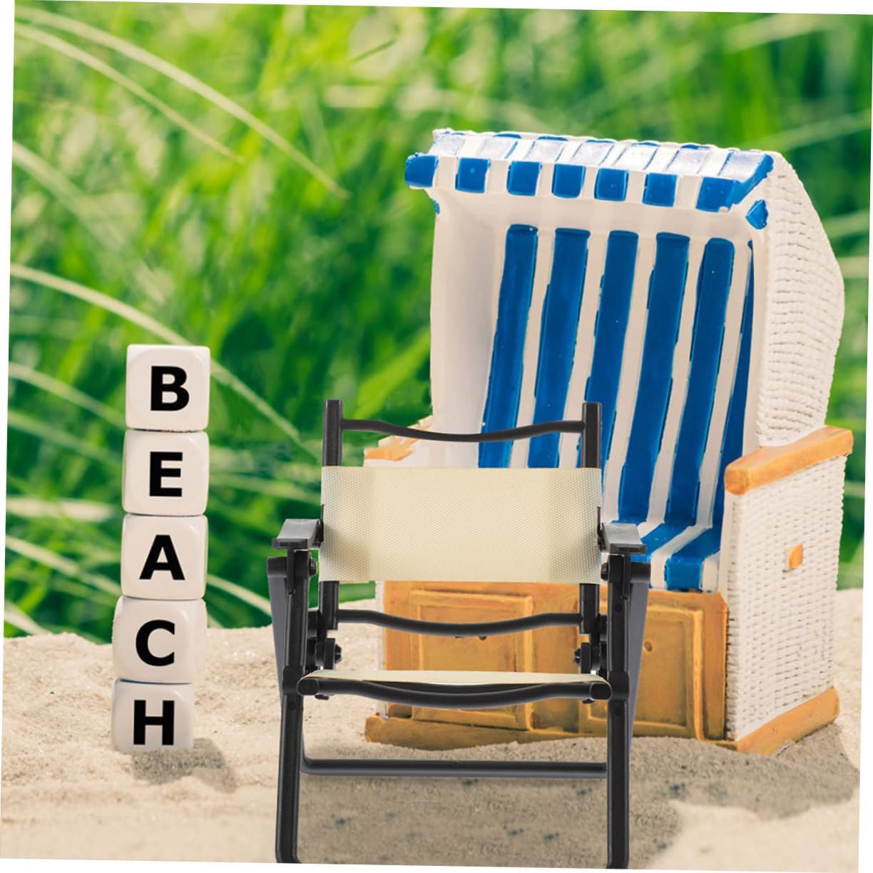 Yardwe 10pcs Miniature Beach Chair Foldable Dollhouse Furniture for Creative Play and Decoration Vibrant and Realistic Mini Beach Chairs for Dollhouses and Miniature Scenes