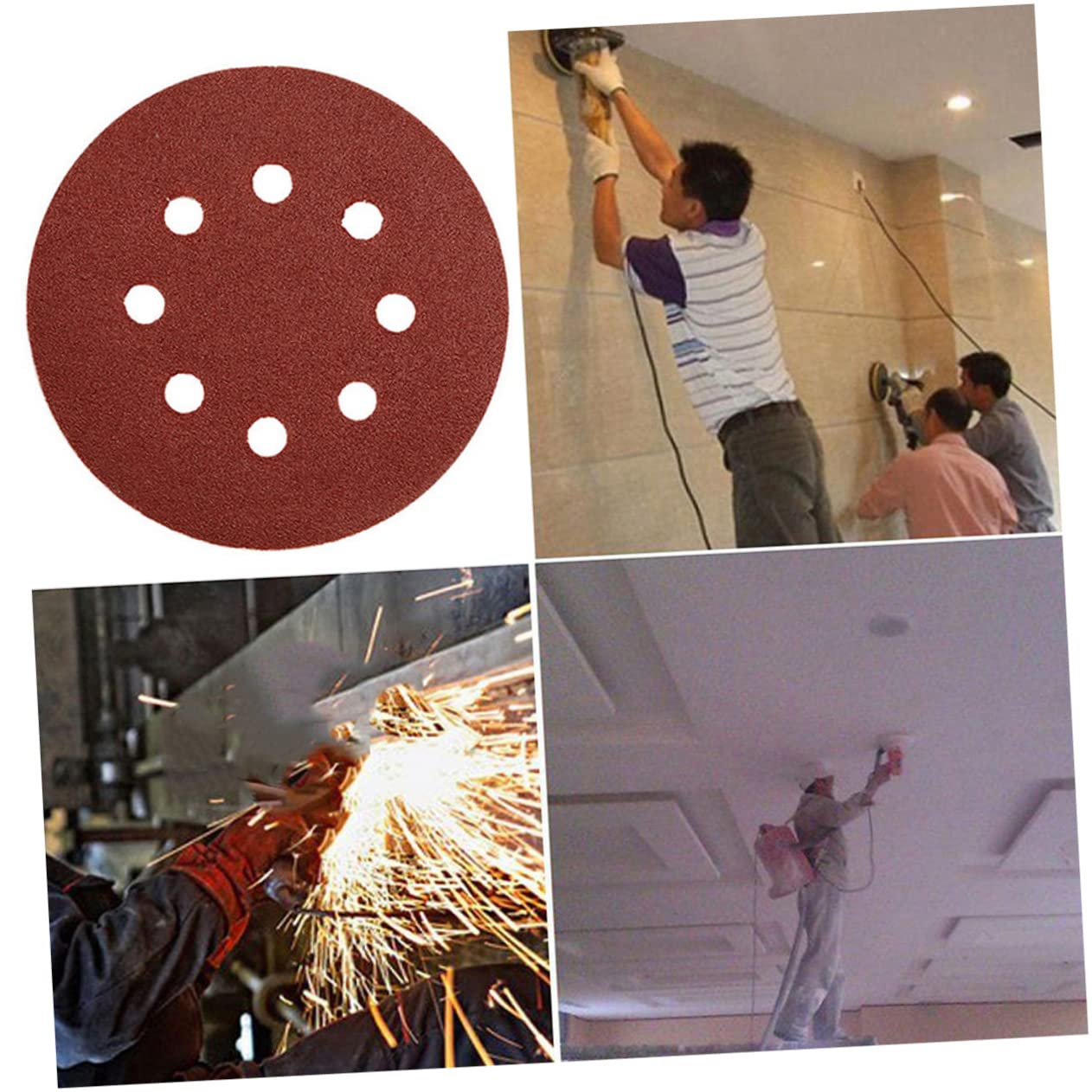 Gatuida 100 Pezzi Dischi Abrasivi Rotondi Floccati Da 5 Pollici Carte Abrasive Per Lucidatura Del Legno e Metallo Set Assortito 10 Grane (60 80 100 120 180 240 320 400 600)