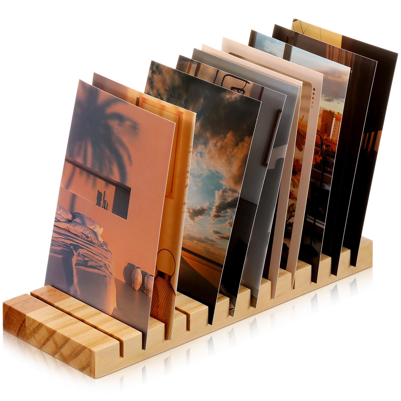 Photo 1 of Marsui Wooden Greeting Card Display Stand - 12 Slots, Brown