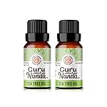 GuruNanda Tea Tree Essential Oil (2x0.5 Fl Oz) - 100% Pure, Undiluted Aromatherapy Oil for Diffusers, Massage, DIY Recipes, Helps in Skin & Hair Care