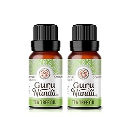 GuruNanda Tea Tree Essential Oil (2x0.5 Fl Oz) - 100% Pure, Undiluted Aromatherapy Oil for Diffusers, Massage, DIY Recipes, Helps in Skin & Hair Care
