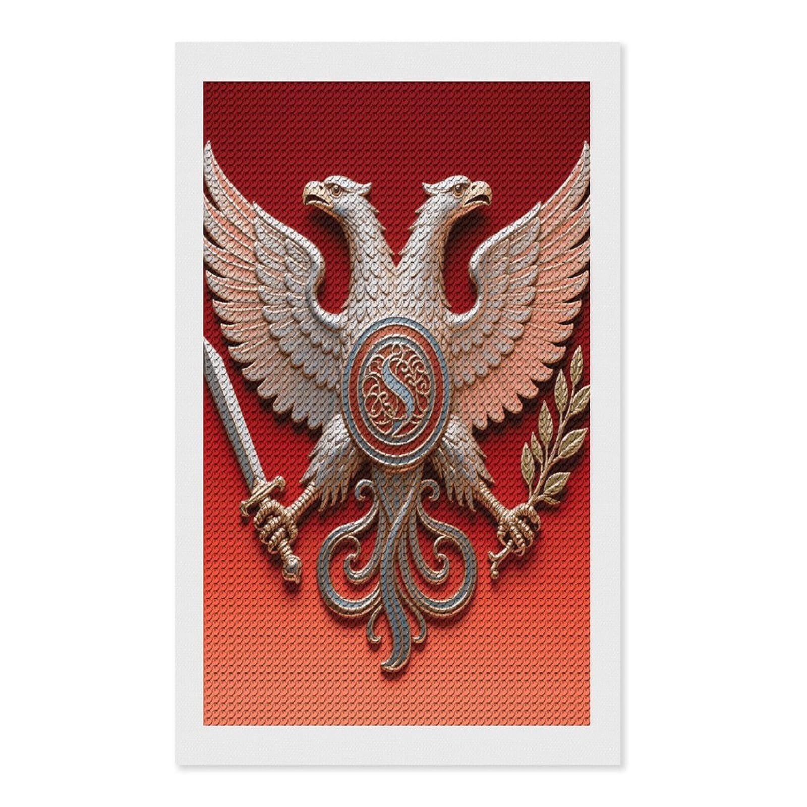 FodPand Eagle Sword Olive 5D Diamond Painting Kits for Adults Beginners Full Drill Round Diamond Dots Pictures Gem Art Supplies for Home Wall Room Decoration DIY Craft Set Gift 12x20