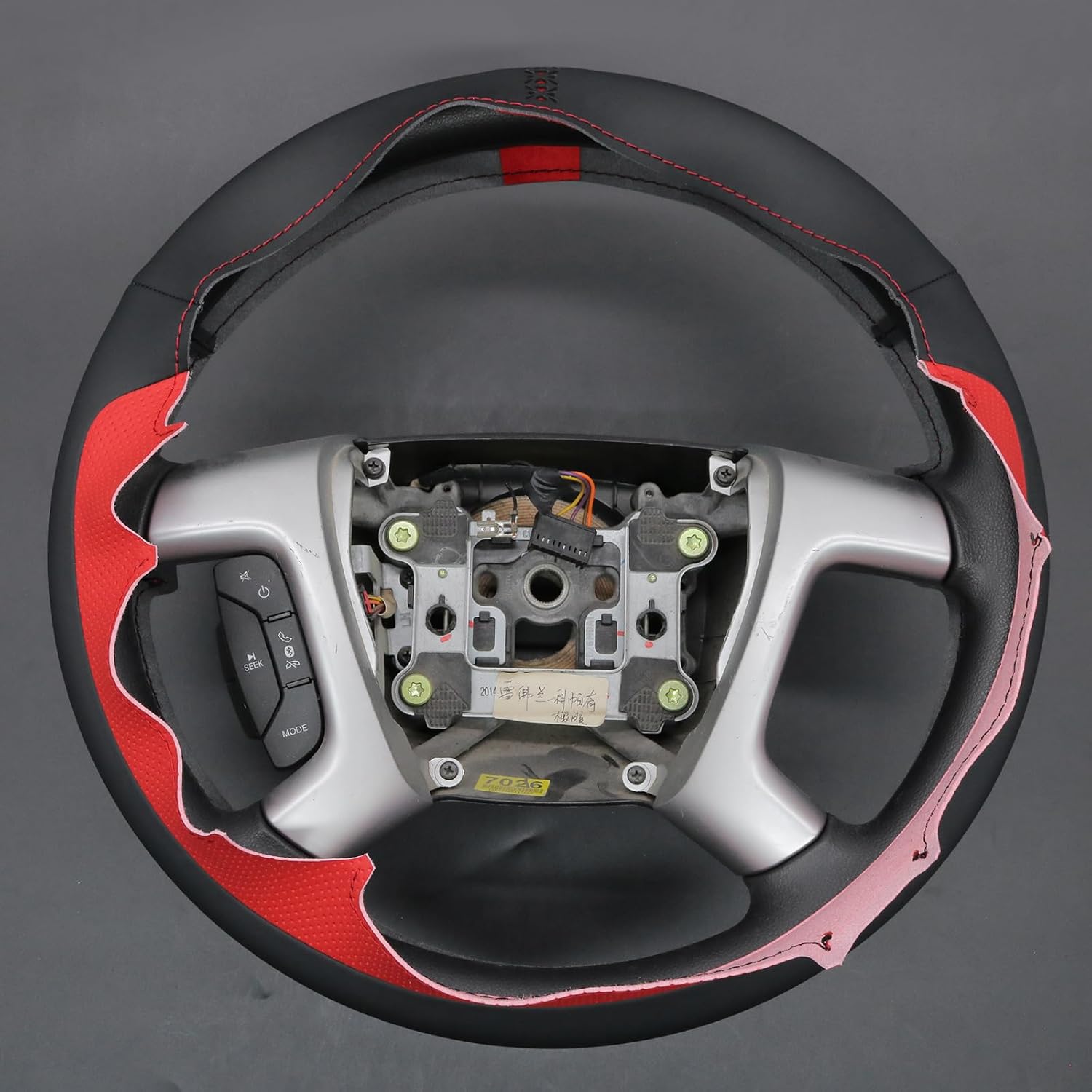 MEWANT Steering Wheel Cover for (Chevy) Silverado 1500/Silverado 2500/Silverado 3500/ Avalanche/Suburban/Tahoe/Traverse 2007-2017 Hand-Stitched Steering Wheel Wrap