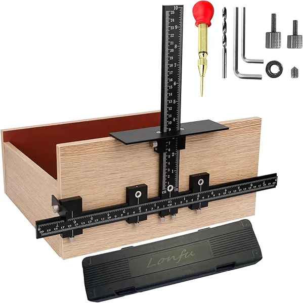 Lonfu Cabinet Hardware Jig for Handles, Adjustable Template with Convenient and Precise Installation for Door and Drawer Knobs,Pulls,Tool Accessories Jig of Aluminum Alloy