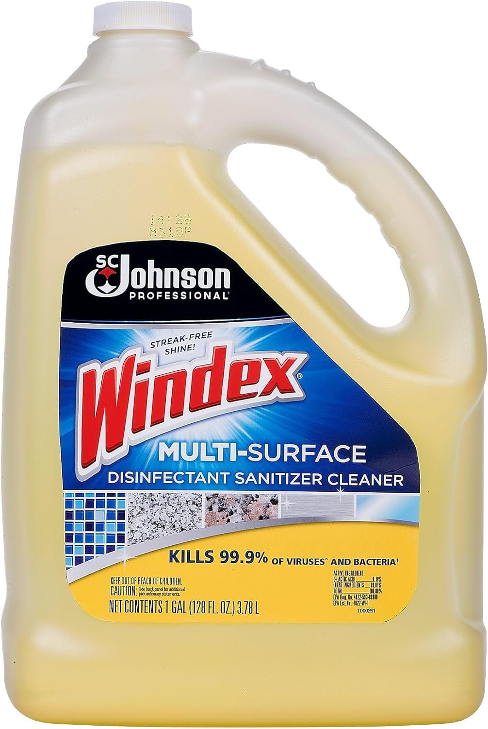 SC Johnson Professional Windex Multi-Surface Disinfectant Cleaner, Citrus, 1 Gallon Bottle Refill