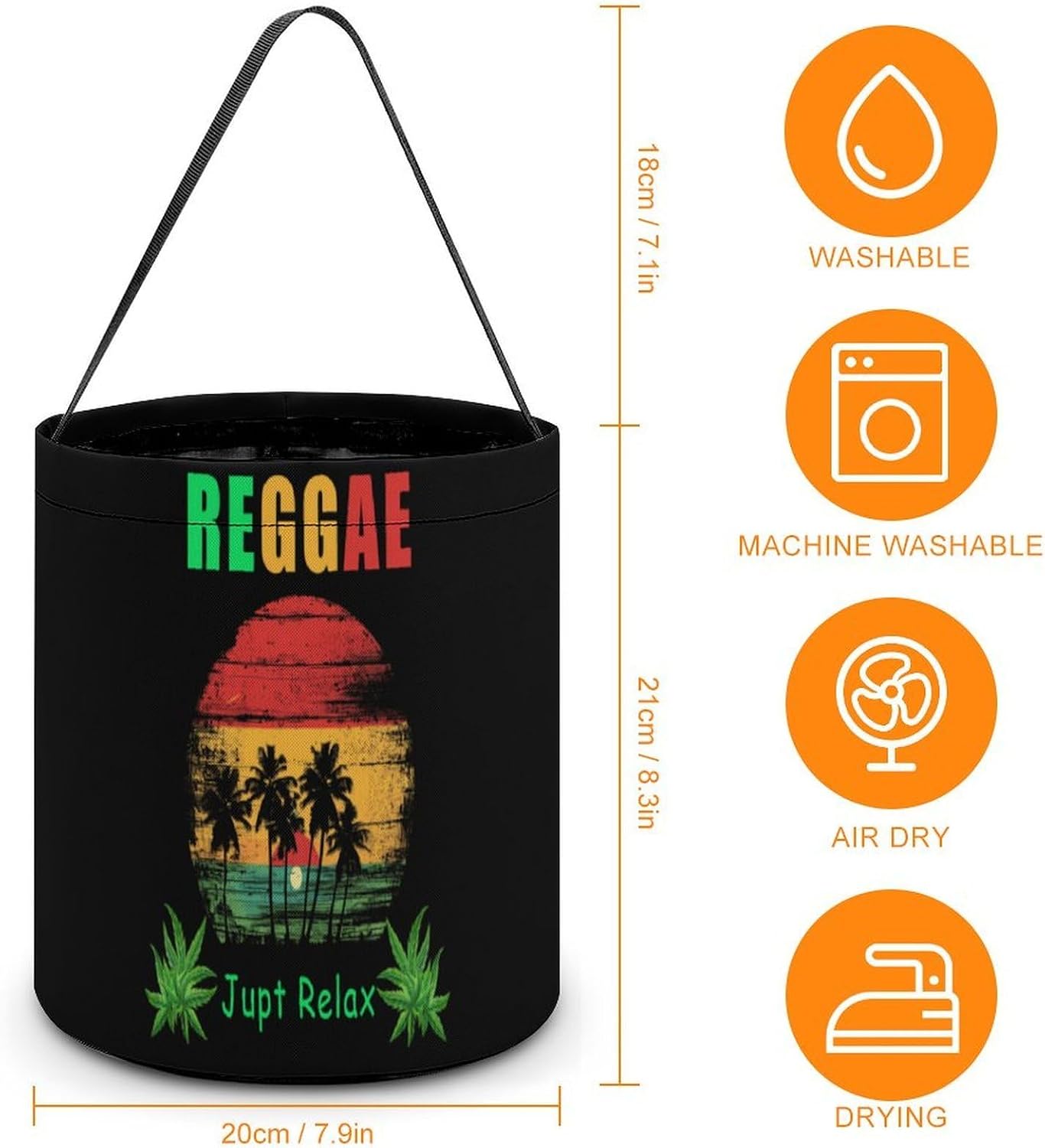 Reggae Music Halloween Treat Bag Reusable Candy Basket Tote Goody Bags Gift Party