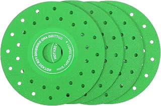 4Pcs 115mm(4.5 Inch) Vacuum Brazed Ultra-Thin Multi-Pore Flat Abrasive Sheet Disc, Premium Diamond Cutting Disc, Diamond Saw Blade for Porcelain, Ceramic, Marble and Glass Cutting
