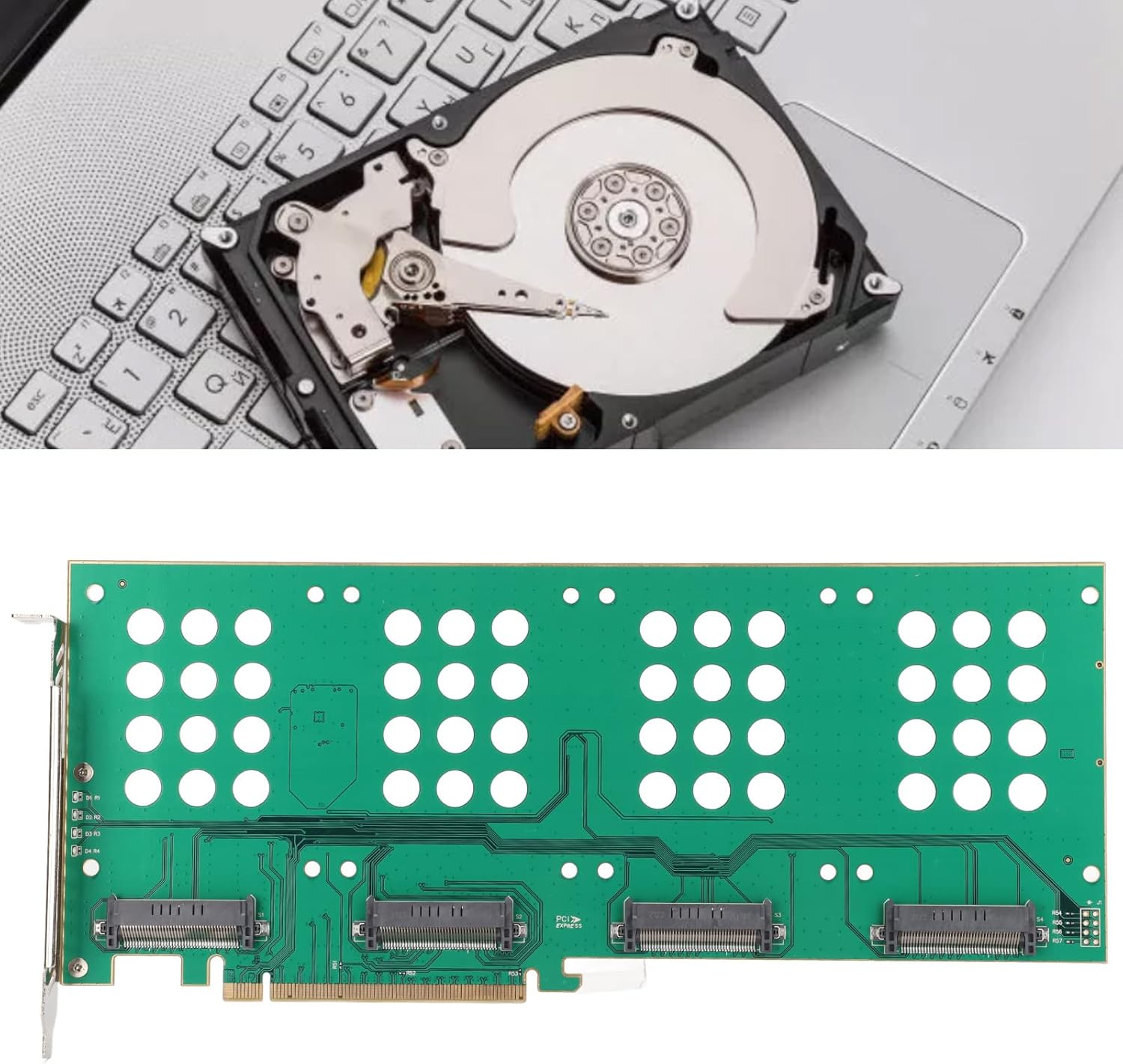 U.2 PCIe Adapter, U.2 to PCIe Card NVMe PCIe Card NVMe PCIe Adapter W/ Mini U.2 SFF‑8639 Interface PCIe SSD Adapter for 2.5in U.2 NVMe SSD‑SFF‑8639 PCIe Adapter