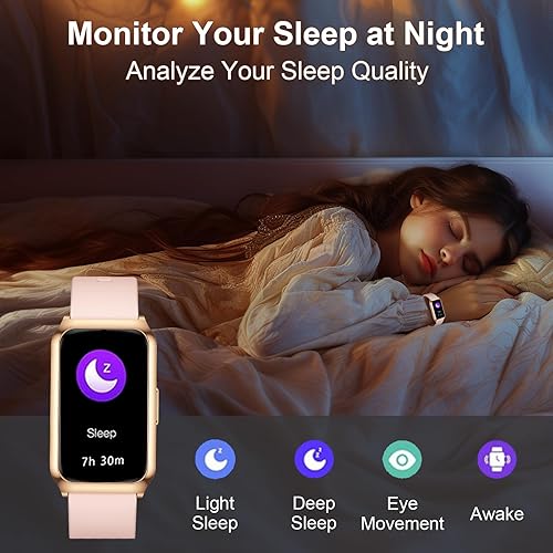 Miniatura 5 de GADIXY Relojes inteligentes para mujer, reloj inteligente de diamante rosa + plateado