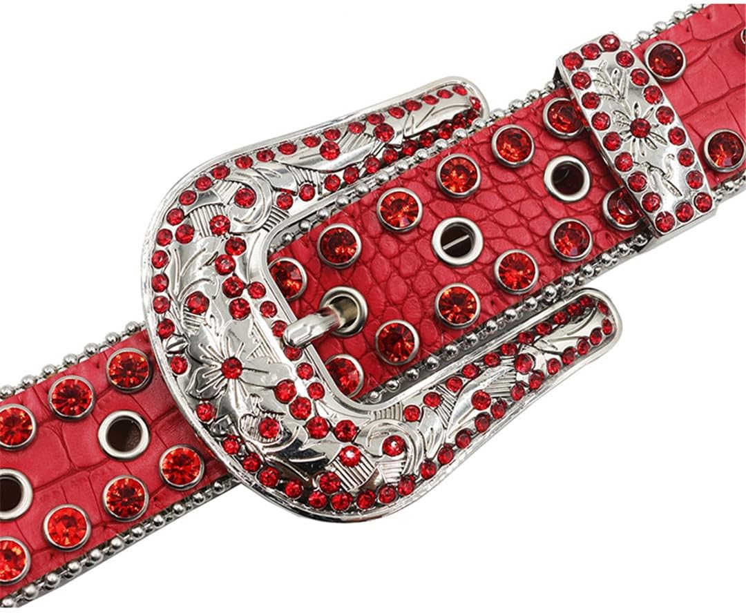 Mkjuuior Strap Diamond Belt Western Crystal Studded Belt Cowgirl Cowboy Diamond Belt for Women Men Clothing Belt