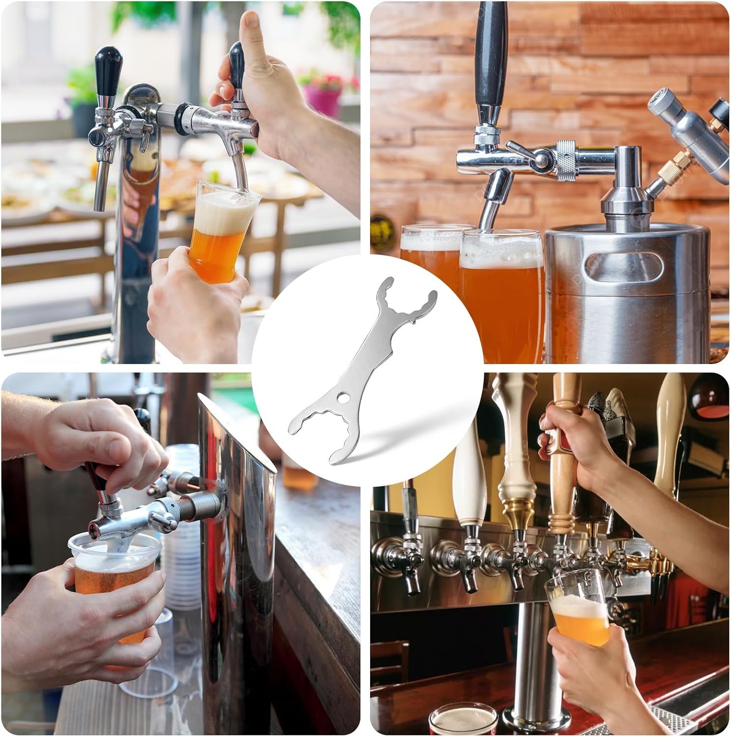 2PCS Beer Faucet Wrench for Draft beerTap, Keg Tap Wrench Spanner Keg Faucet Spanner Kegerator Tap Tool for Home Brewing, Beer Tower