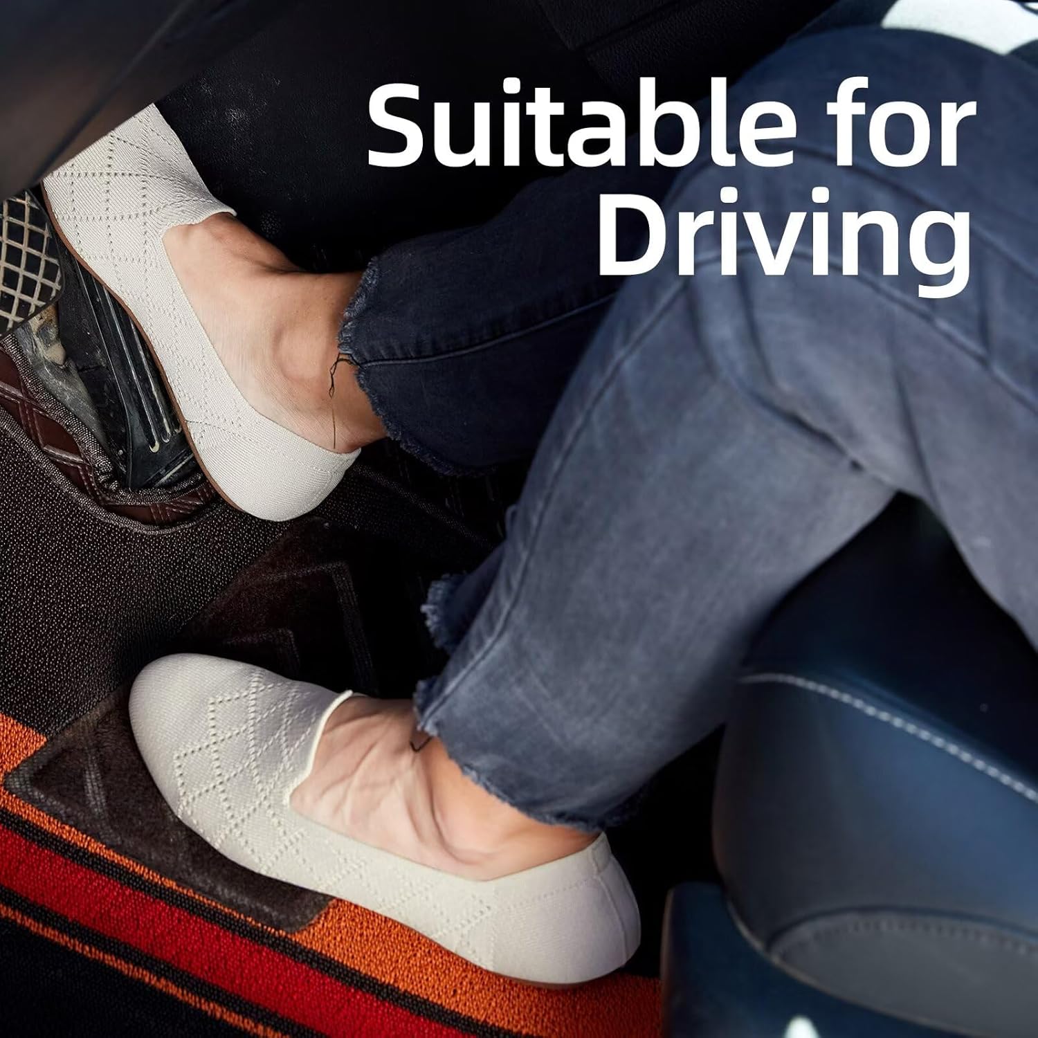 poemlady Women’s Ballet Flat Shoes Dress Shoes Knit Round Toe Slip On Ballerina Walking Flats Shoes for Woman Low Wedge Casual - Image 5