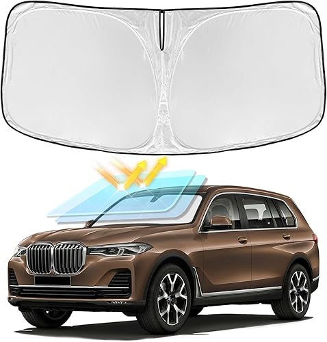 Miniatura 174 de Parasol de 4 capas para parabrisas, ajuste personalizado, tela 240T, parasol retráctil que bloquea los rayos ultravioletas, accesorios para automóvil