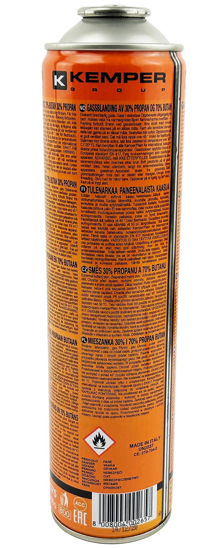 WELDINGER Set 2x Sauerstoff 1 Liter M12x1 rechts 1x Brenngas Supergas 600 ml
