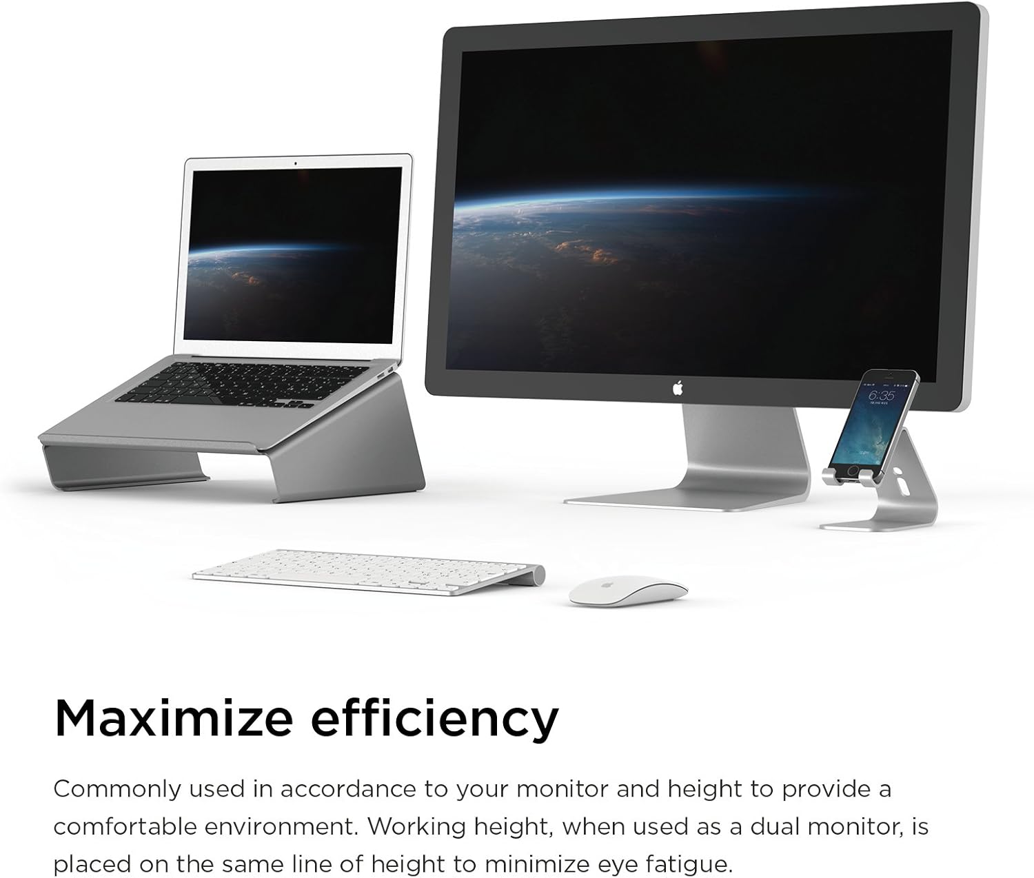 elago L4 Stand - [Desk Organization][Prevents Bad Posture][Natural Heat Sink] - for Laptop Computers (Dark Grey)