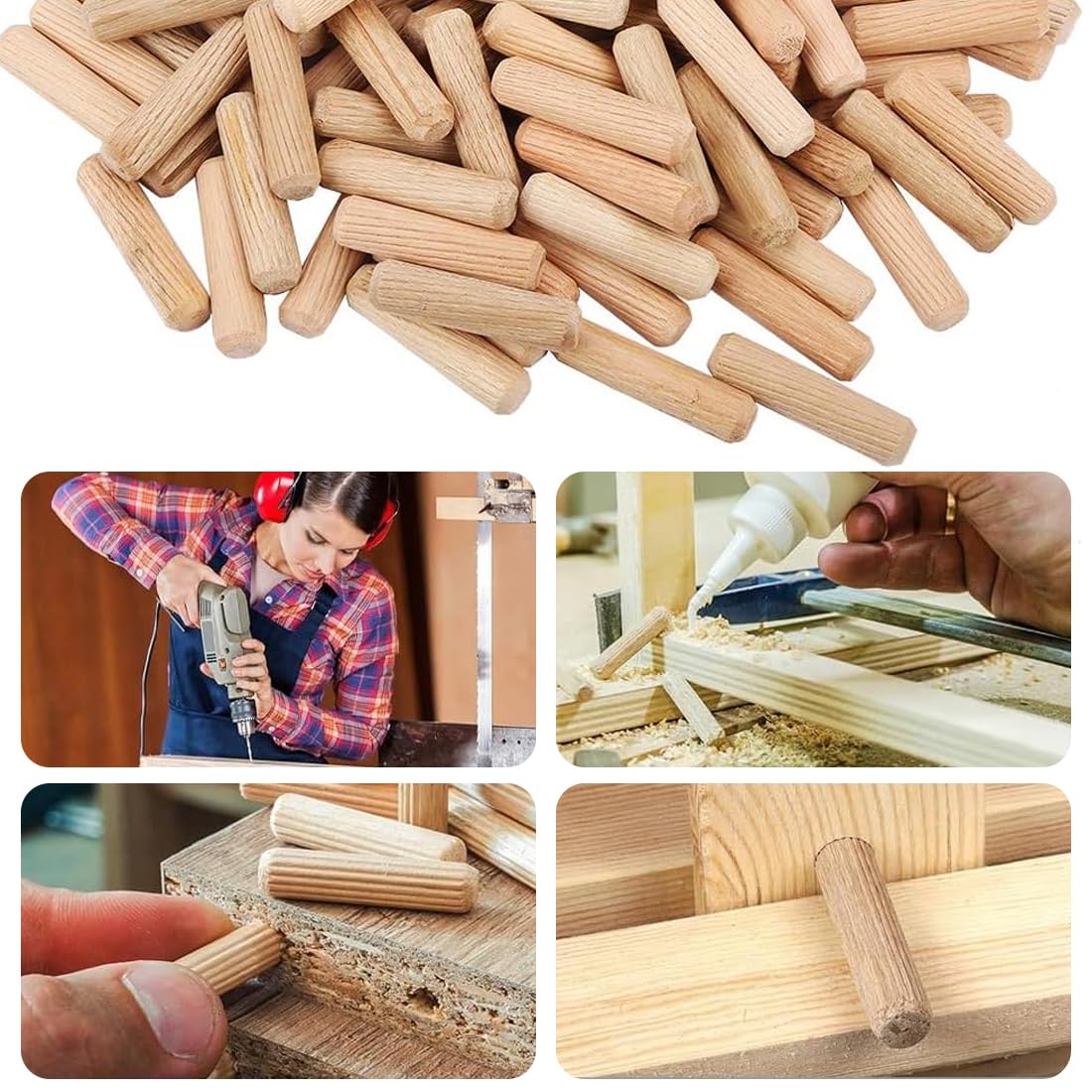 TASSELLI IN LEGNO Decorativi Bambù Asta In Legno Incompiuta Bastoncini Fai Da Te EUR 8,09 - Foto 2