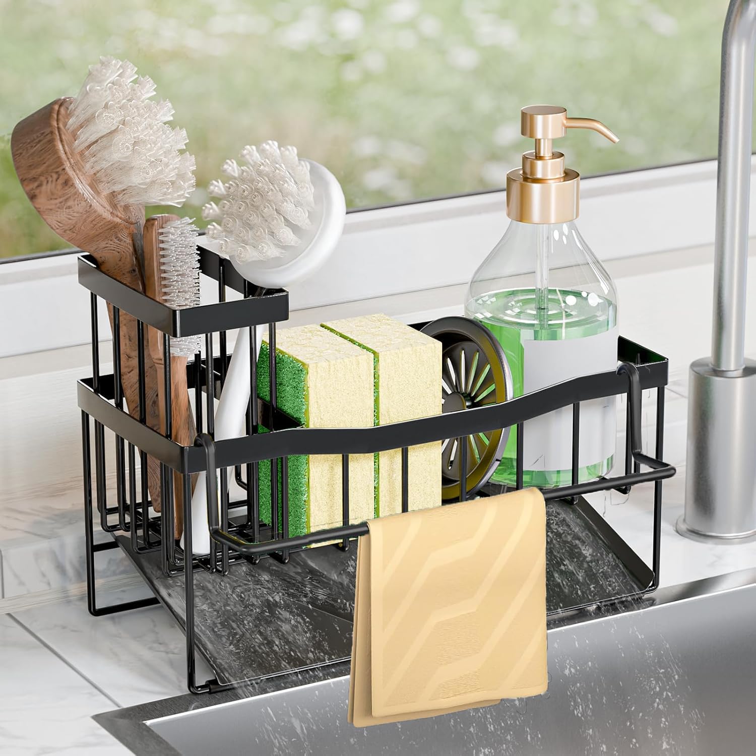 Porta spugne da cucina, portaoggetti per utensili da cucina, porta lavello, accessori da cucina con base impermeabile | Leroy Merlin