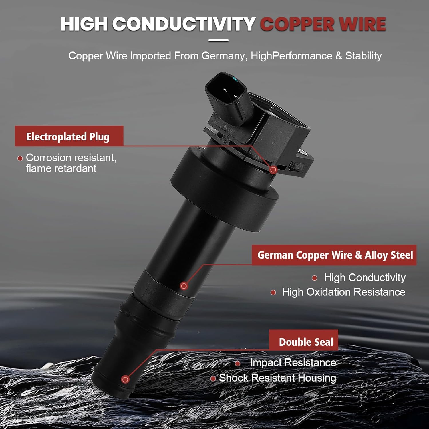 UF652 Ignition Coil Pack & Iridium Spark Plugs Compatible with Hyundai Accent Veloster Kia Rio Soul 1.6L L4 2012-2019 UF652 Coil Pack Sets of 4