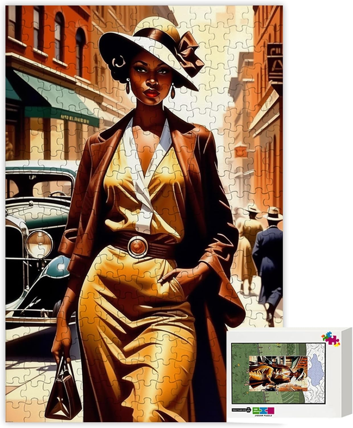 1000 Piece Africa in Pictures Adult and Teen Puzzles-Portrait Themed Puzzles-African Women Puzzles,Fun and Challenging Gifts for Friends Bedroom Decorative Art 20x28.8inch, WJH-168-2401-126-15