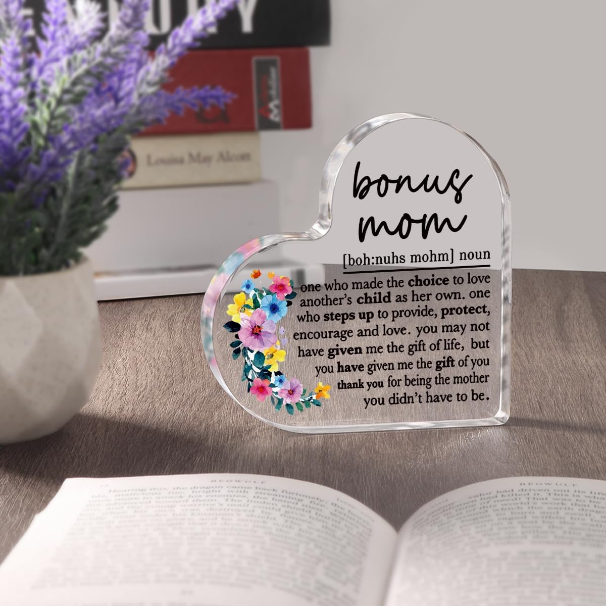 Bonus Mom Gifts for Mom Stepmother Birthday Christmas Gifts for Mother Stepmom Best Ever Bonus Mom Definition Decorative Signs & Plaques - Image 6