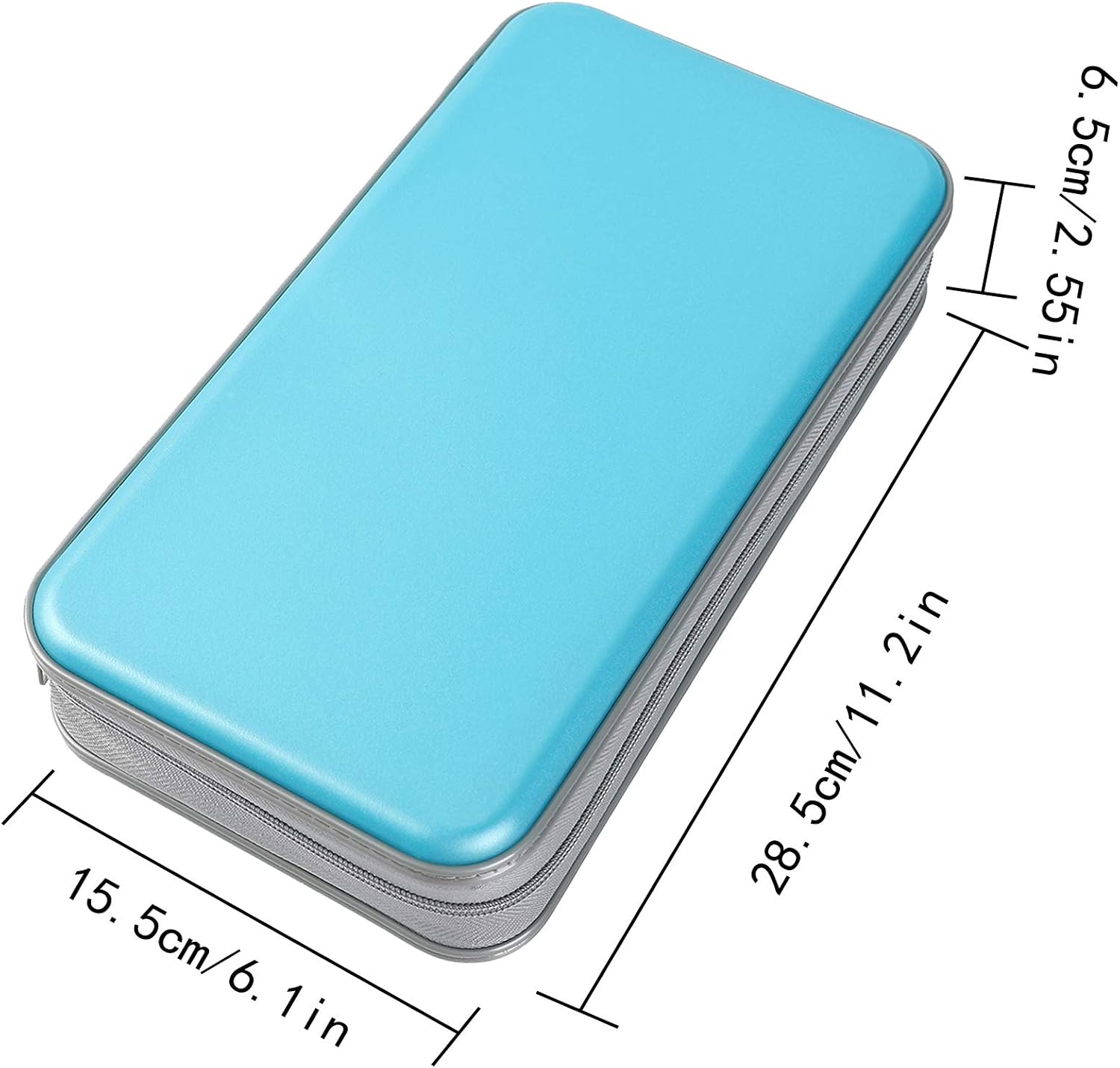 UENTIP 96 Capacity CD Case,Portable DVD Hard Plastic Case Holder CD Organizer Wallet Protective DVD Storage (96, SkyBlue) : Home & Kitchen