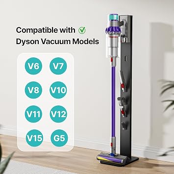 PEGZONE Vacuum Cleaner Stand, Compatible with Dyson Gen5 V15, with 4 Hooks