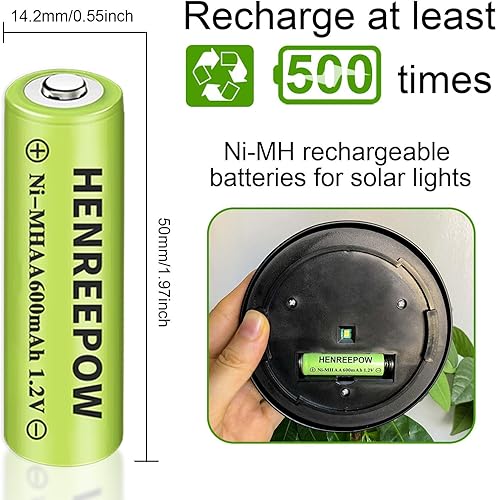 Miniatura 3 de Henreepow Batería AA recargable Ni-MH, batería recargable AA de 1.2 V, batería de alta capacidad y larga duración, utilizada principalmente para