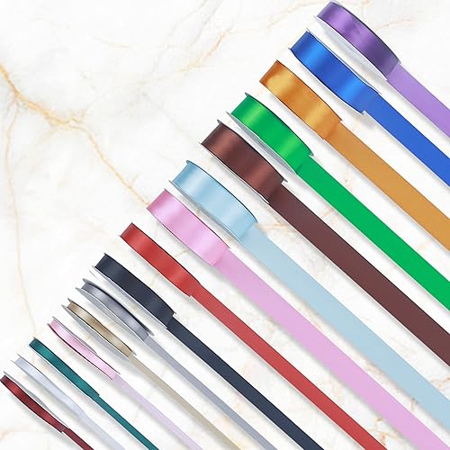 Miniatura 2 de Cinta de satén blanca de 1-12 pulgadas x 50 yardas, cinta de tela de poliéster de alta densidad de doble cara para envolver regalos, bodas, fiestas,